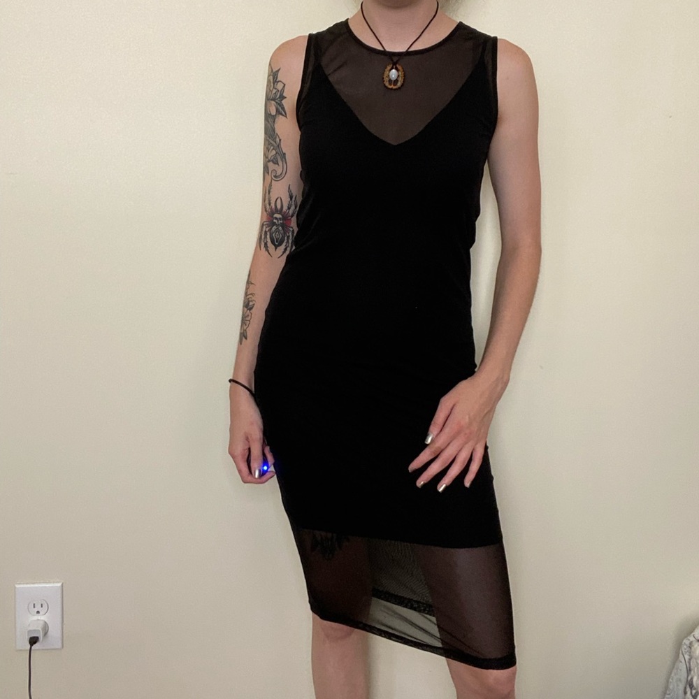 Sheer dress with under slip